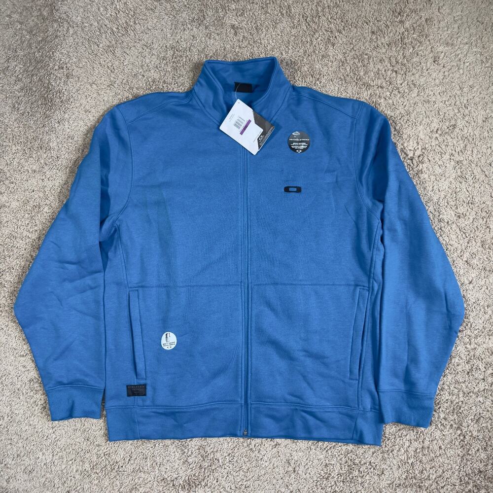 Oakley Full Zip Sweatshirt Mock Hydrofree Blue Jacket 2XL XXL New w/defect